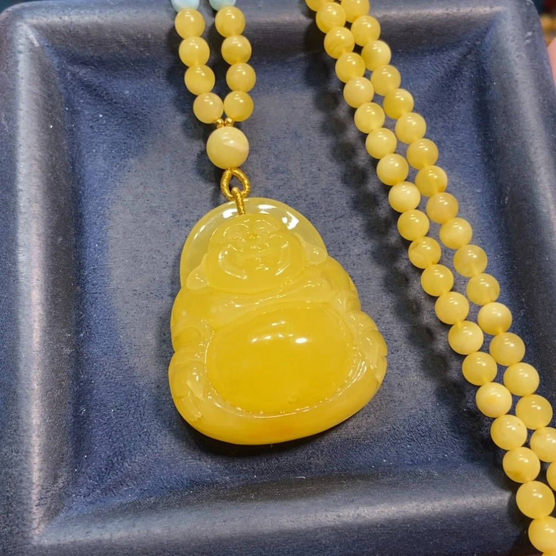 琥珀未镶嵌颈饰蜜蜡