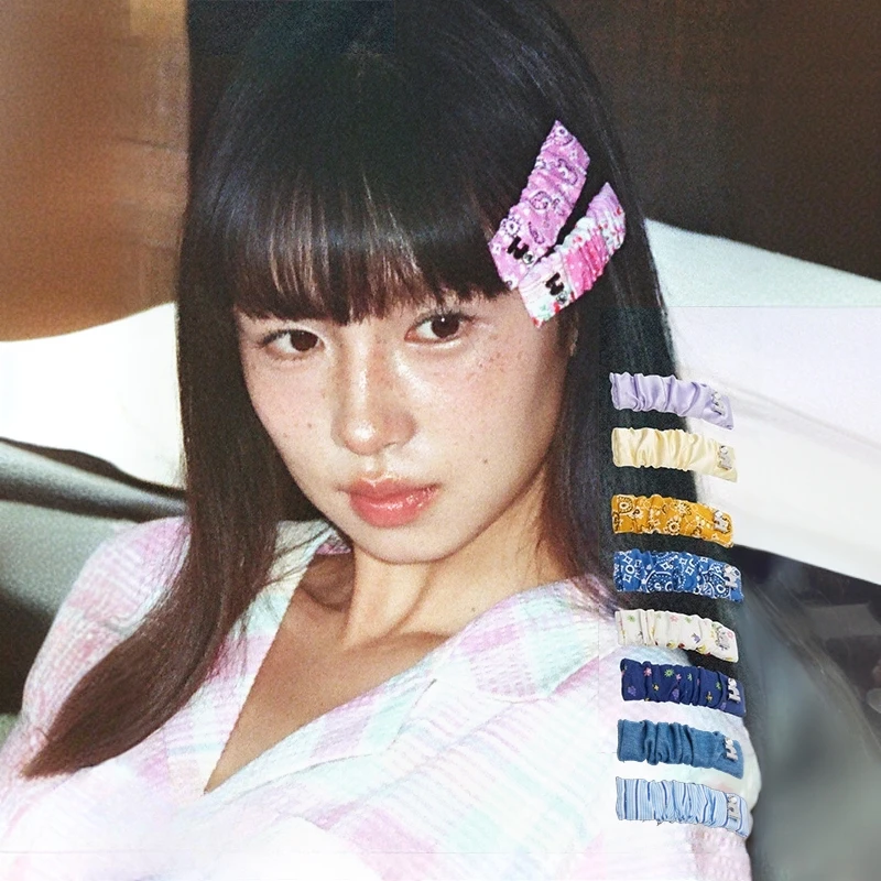 Tagi.《i》想象布艺百搭侧边夹褶皱发饰发夹刘海夹头饰发卡