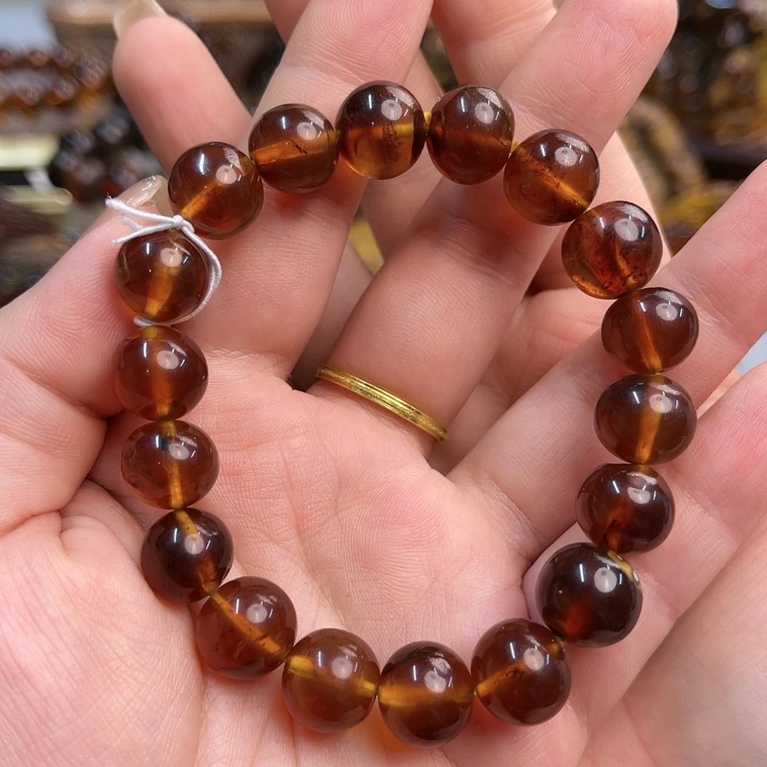琥珀手链未镶嵌缅甸琥珀血珀手串12+