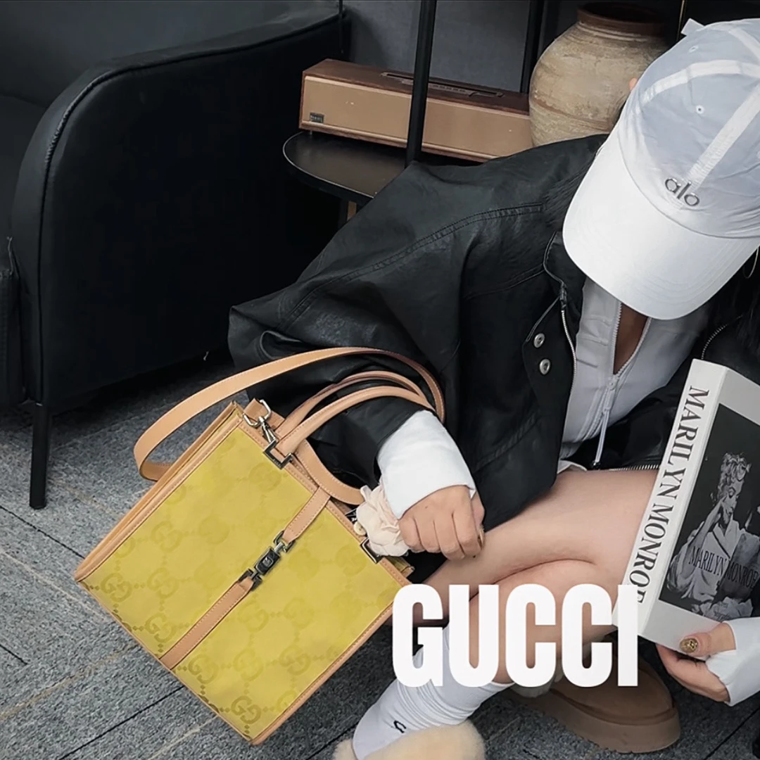 修复品618981/GUCCI/古驰 柠檬黄Jackie琴谱包