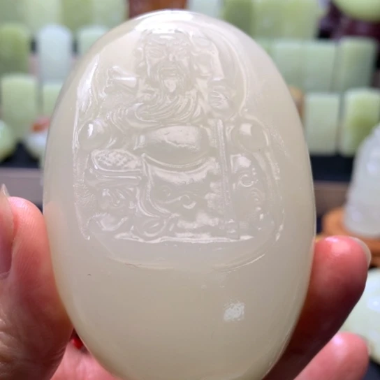 石材方解石手把件