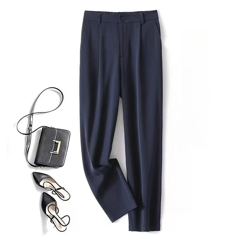 藏蓝色类似随机款西装裤九分裤时尚西裤