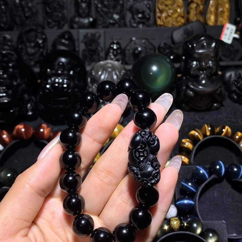 【闪购商品】未镶嵌黑曜岩珠宝奇石稳