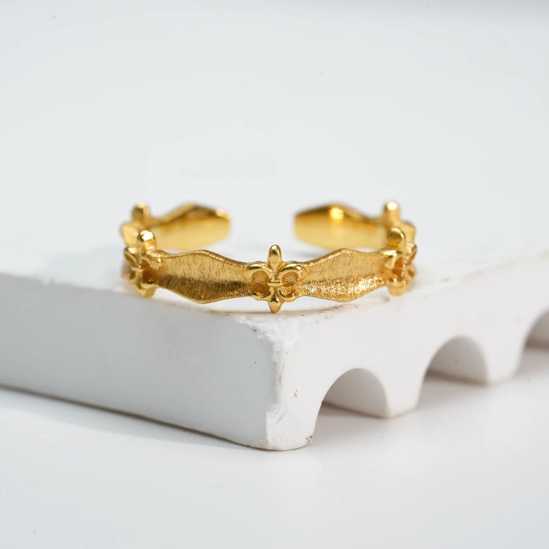 925银戒指 星俊|S925银开口戒指「鎏光花藤戒」 26-JH06X59