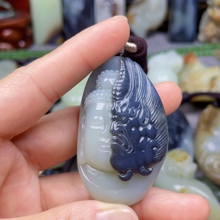 和田玉未镶嵌挂件阿*