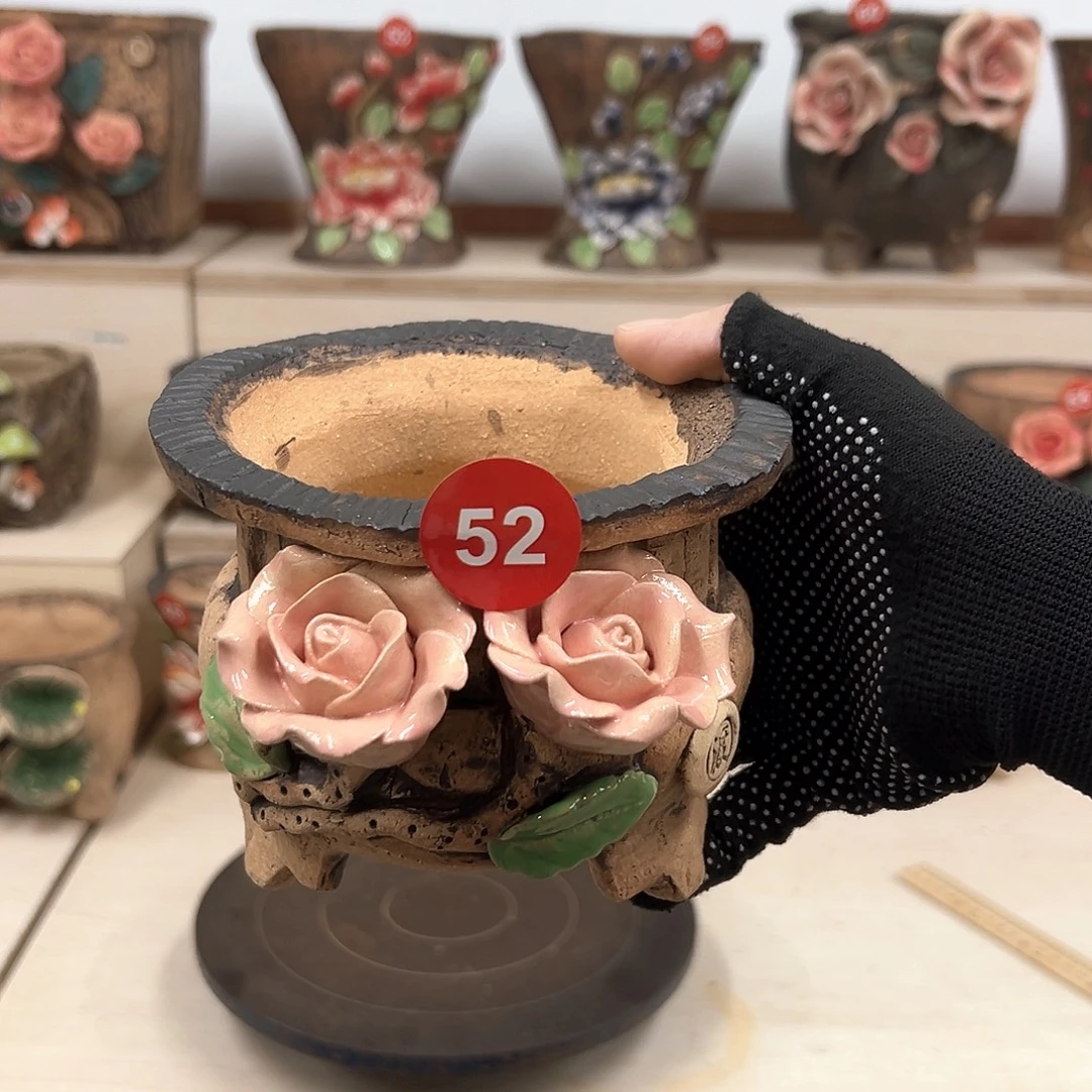 紫砂花盆52号内口11外高11