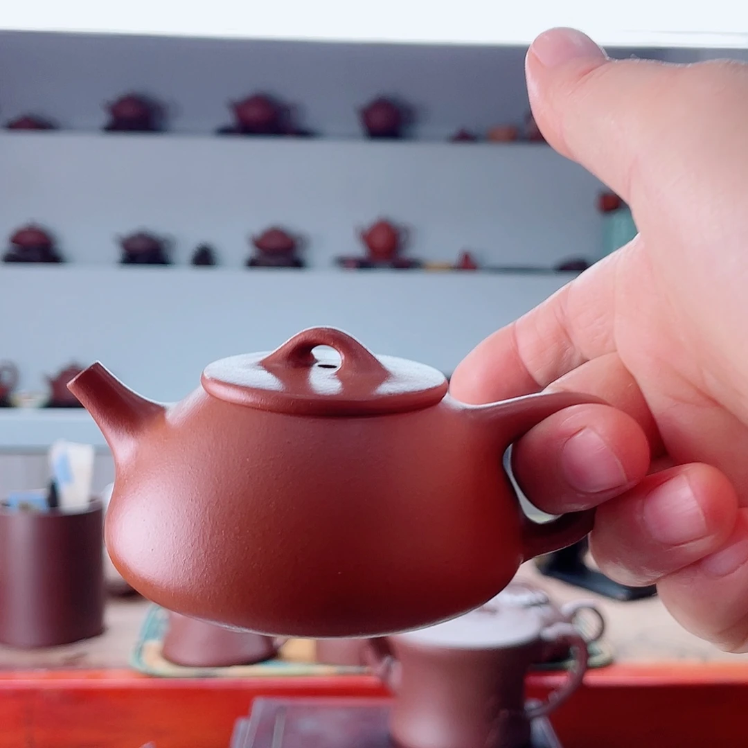 茶壶紫砂红泥小石瓢好壶原矿
