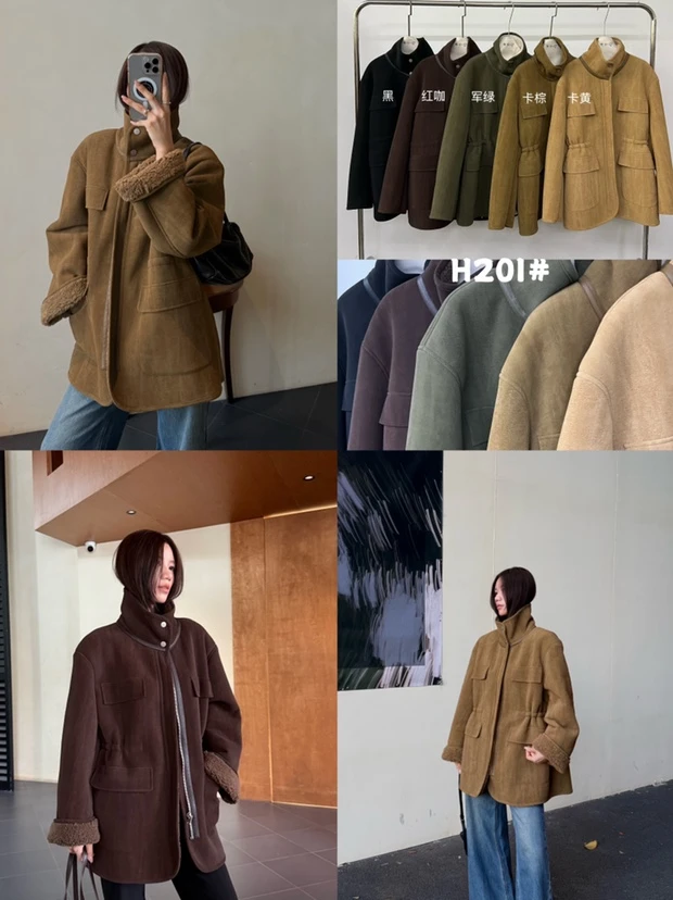 【ARONG阿荣家】摩登外套00201-军绿黑色