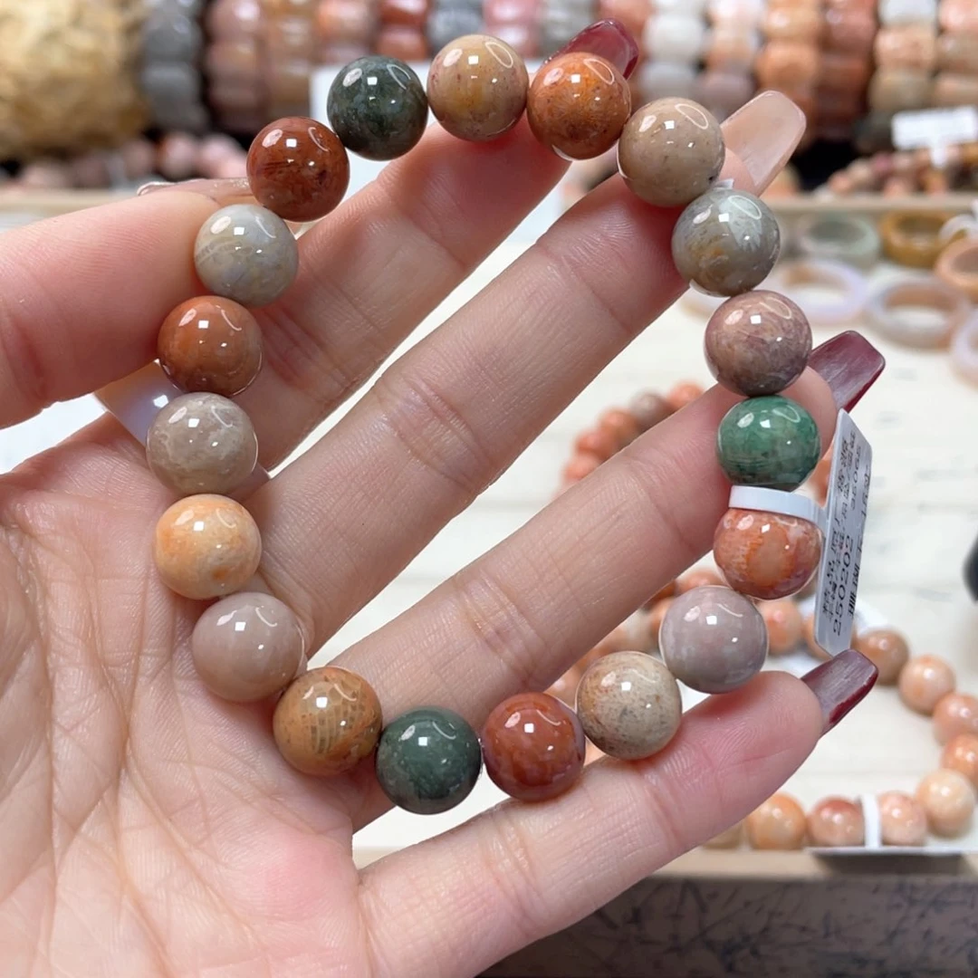 硅化珊瑚（珊瑚玉）手链未镶嵌河**嘟058