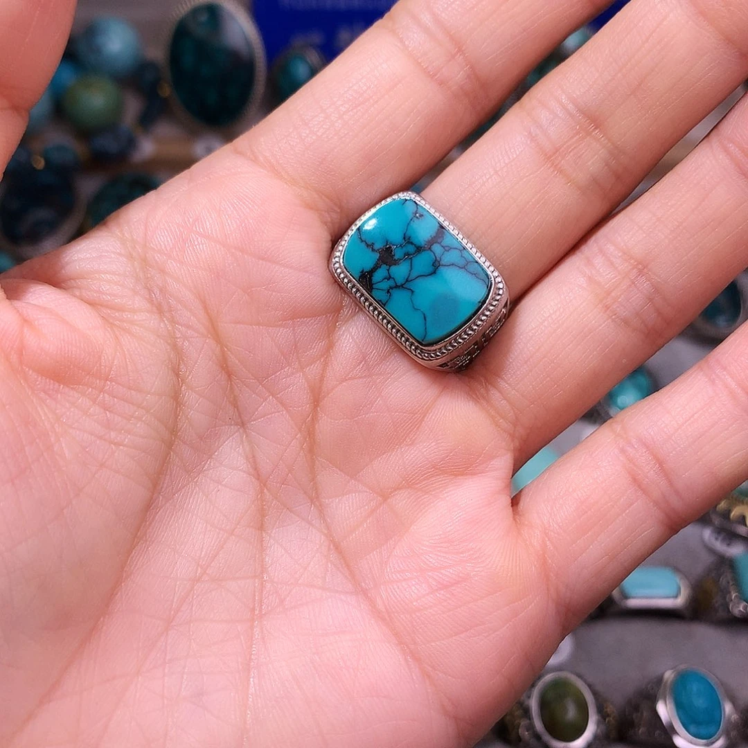 绿松石挂件银S925镶嵌了****民