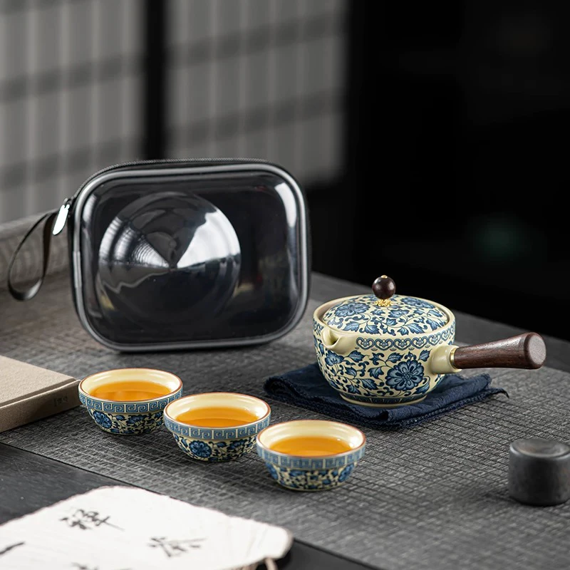 旅行茶具汝窑缠枝莲A03