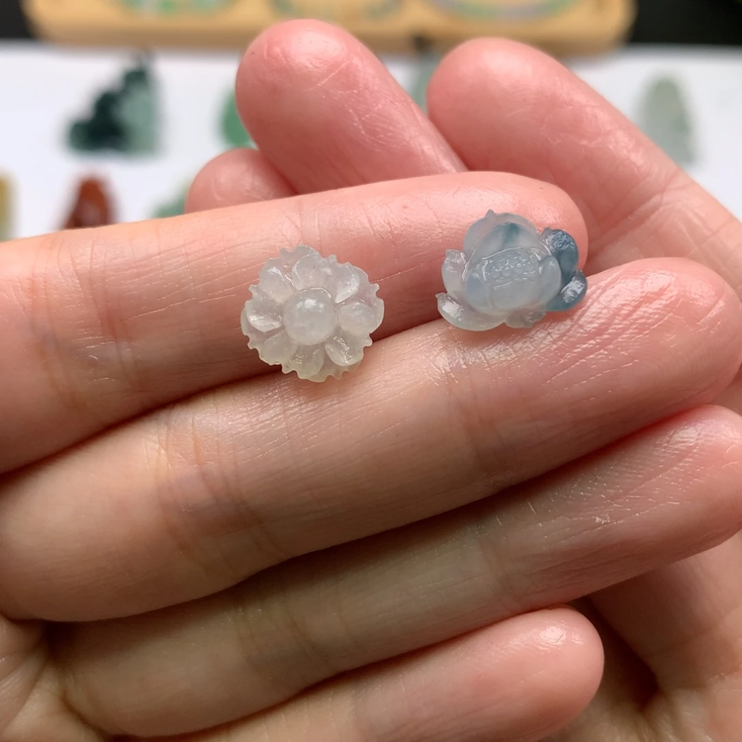 定制翡翠未镶嵌芒***ღ花