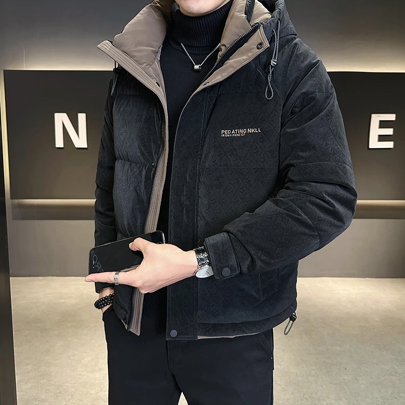 短款羽绒服男士2025冬季新款潮牌痞帅高级感连帽加厚保暖外套男装