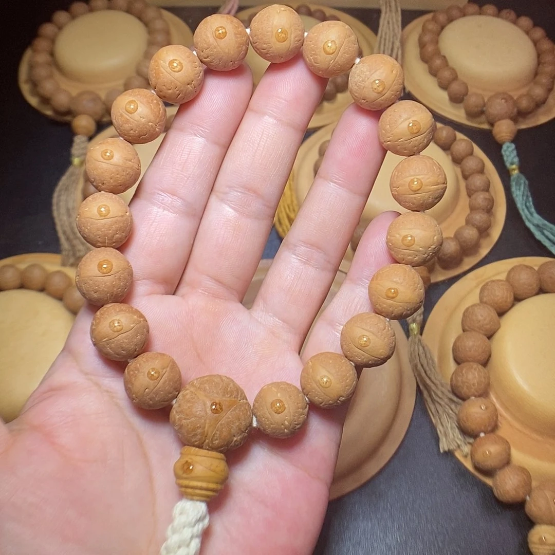 凤眼菩提手串13.3mm新籽 奶油皮大眼 手串18颗