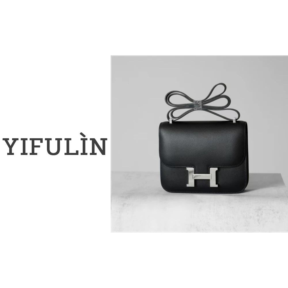 YIFULIN真皮康康手掌纹黑色时尚女士肩包