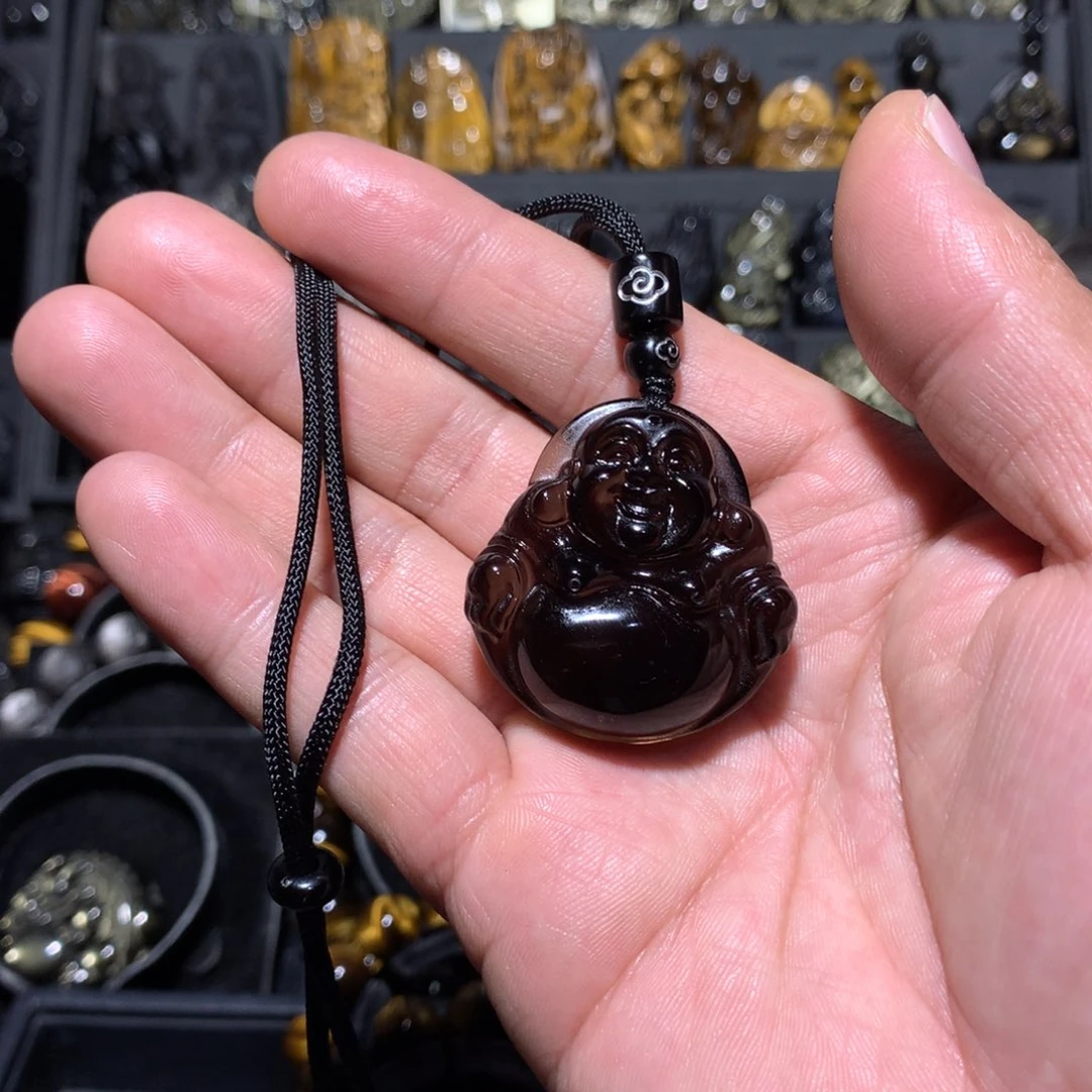 未镶嵌黑曜岩吊坠(赠链)柒*丶