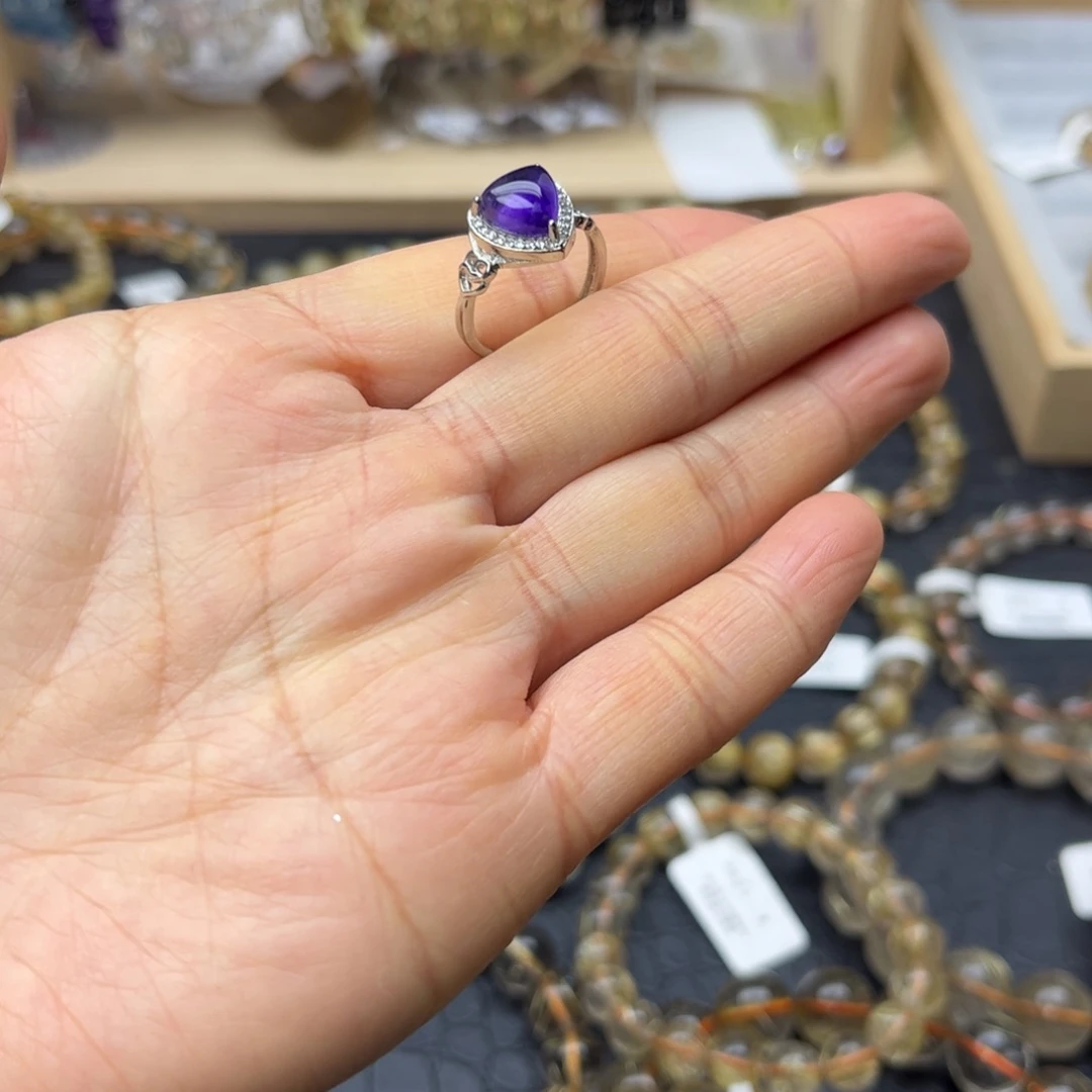 戒指钛钢水晶天然