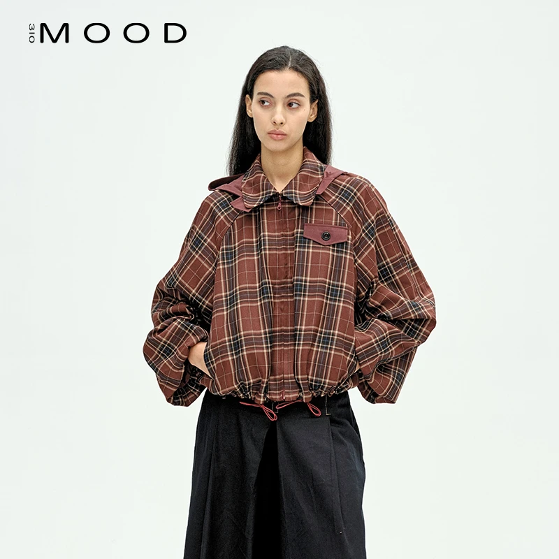 310 MOOD可拆卸连帽羊毛风衣休闲夹克复古