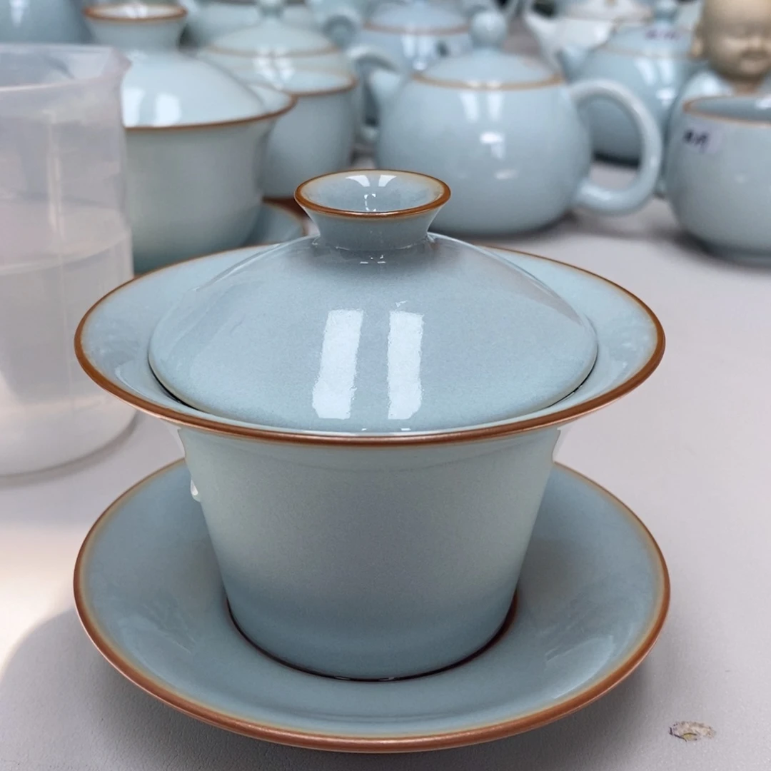 微瑕马蹄盖碗无礼盒