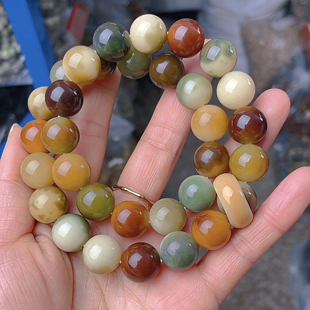 【B05】13花皮圆珠双圈手串天然菩提根手串