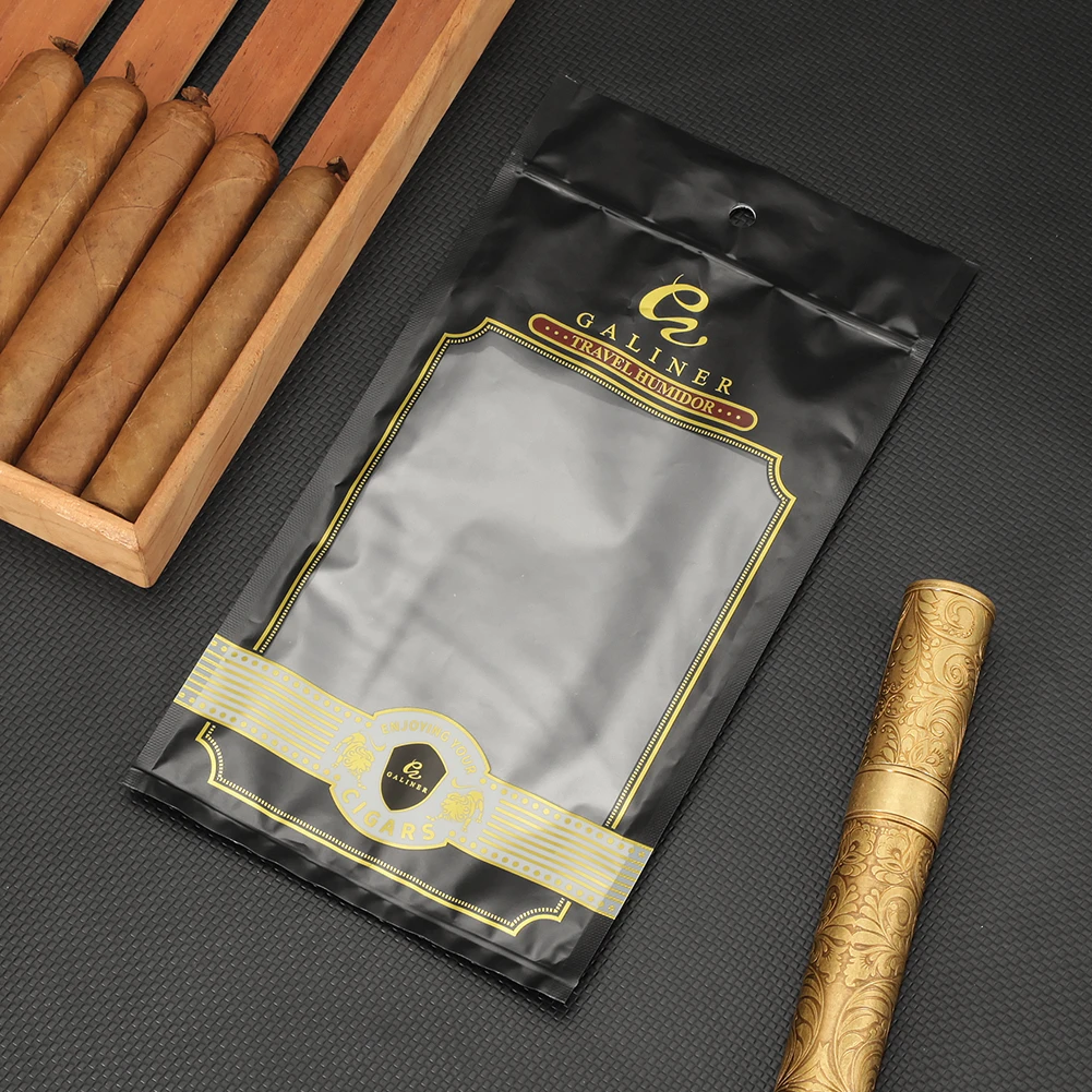 雪茄保湿袋便携透明密封雪茄加湿袋外出户外旅行烟袋保湿片包盒
