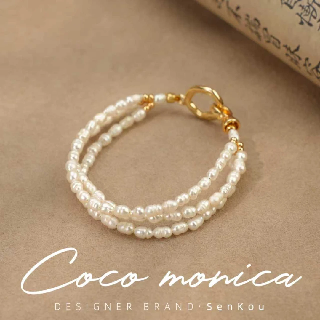 【小霞珠宝】 珍珠三层小米巴洛克手链轻奢时尚珍珠手链 AD739