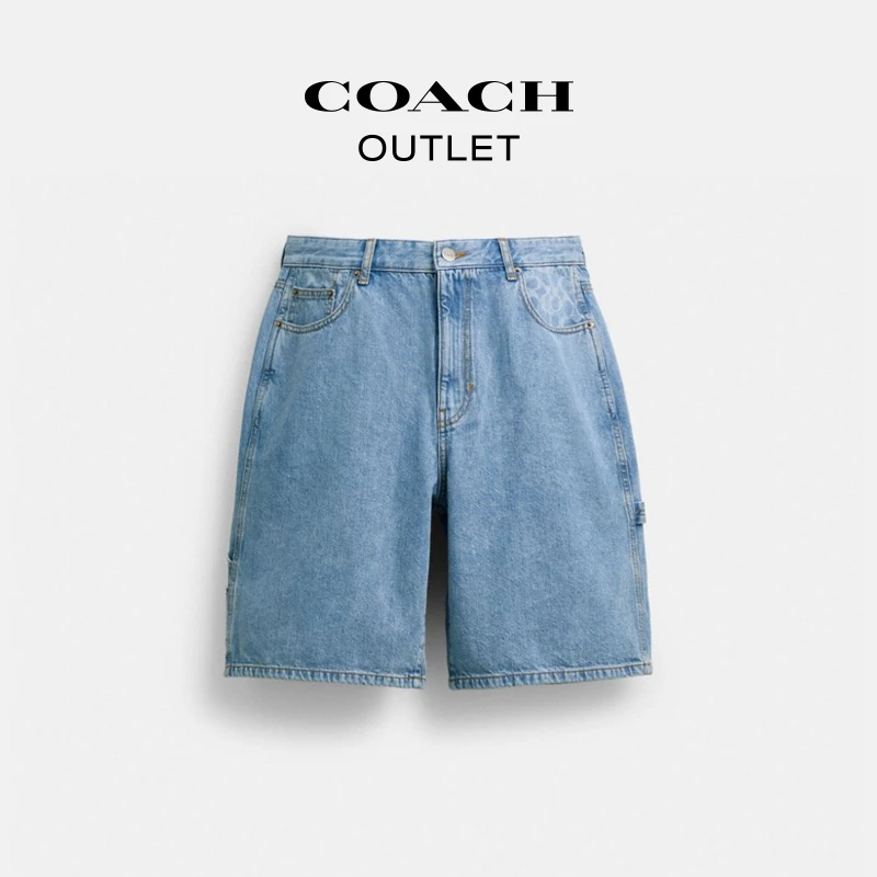 COACH/蔻驰奥莱  休闲时尚经典标志丹宁短裤