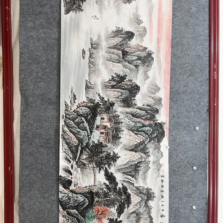 国画手绘国画江山如画