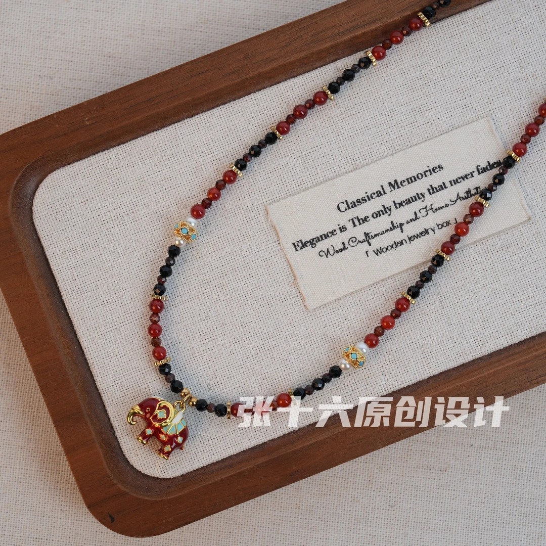 铜合金项链 [吉象]张十六原创设计手工串珠百搭复古小众民族风