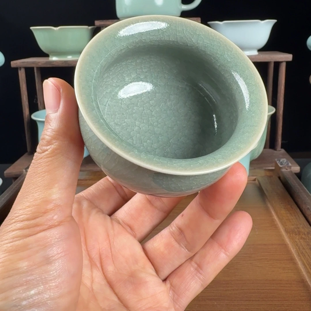 摆件汝瓷冰花鱼鳞纹开片