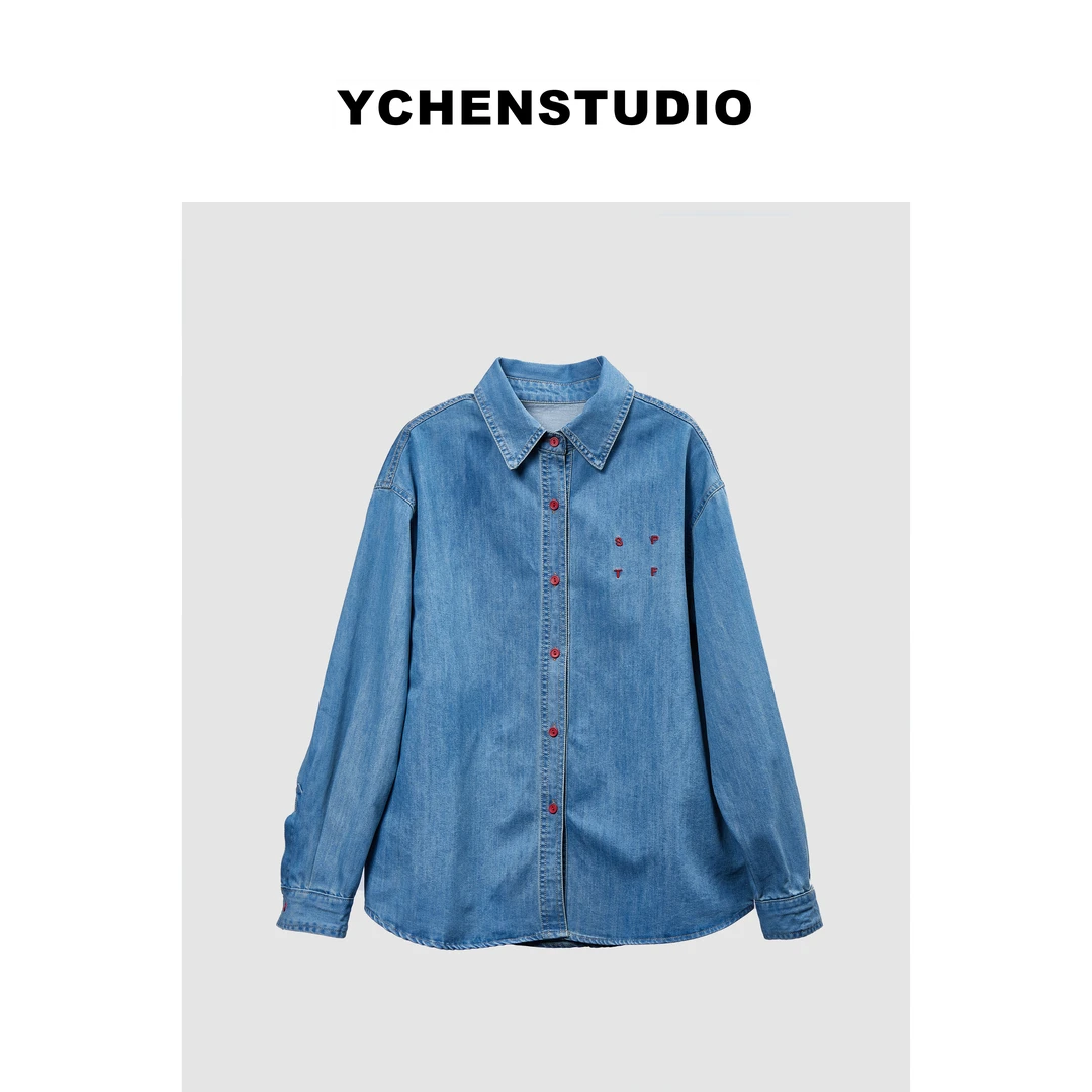 YC 早春款宽松土耳其红扣牛仔衬衣8061