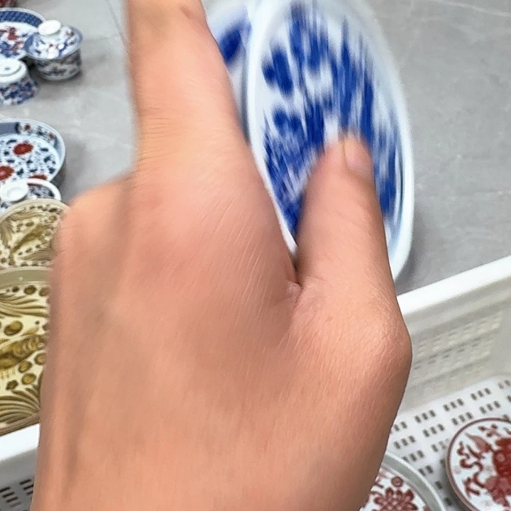 瓷片松竹梅盖置景德镇