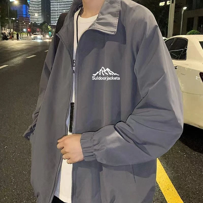 夹克外套男士棒球服学生休闲百搭拉链上衣春秋款宽松大码