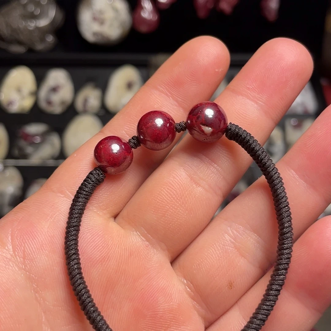 天然辰砂原矿手链