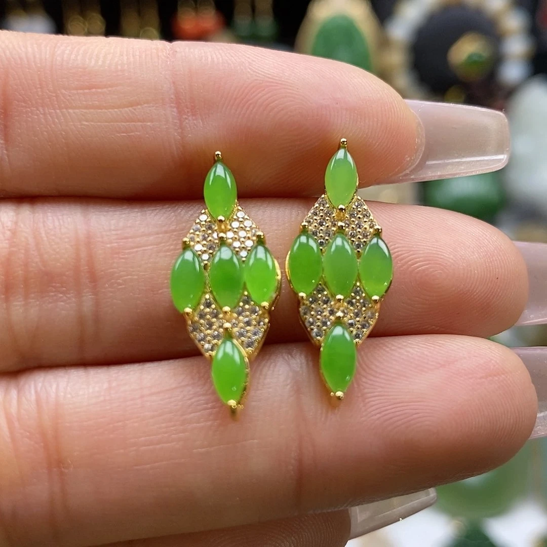 和田玉颈饰银S925镶嵌