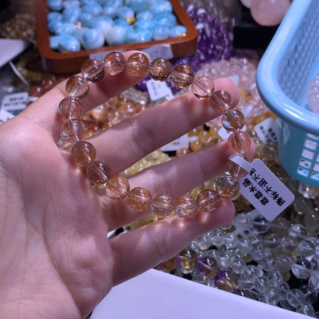 哈***哈未镶嵌手串水晶红发晶