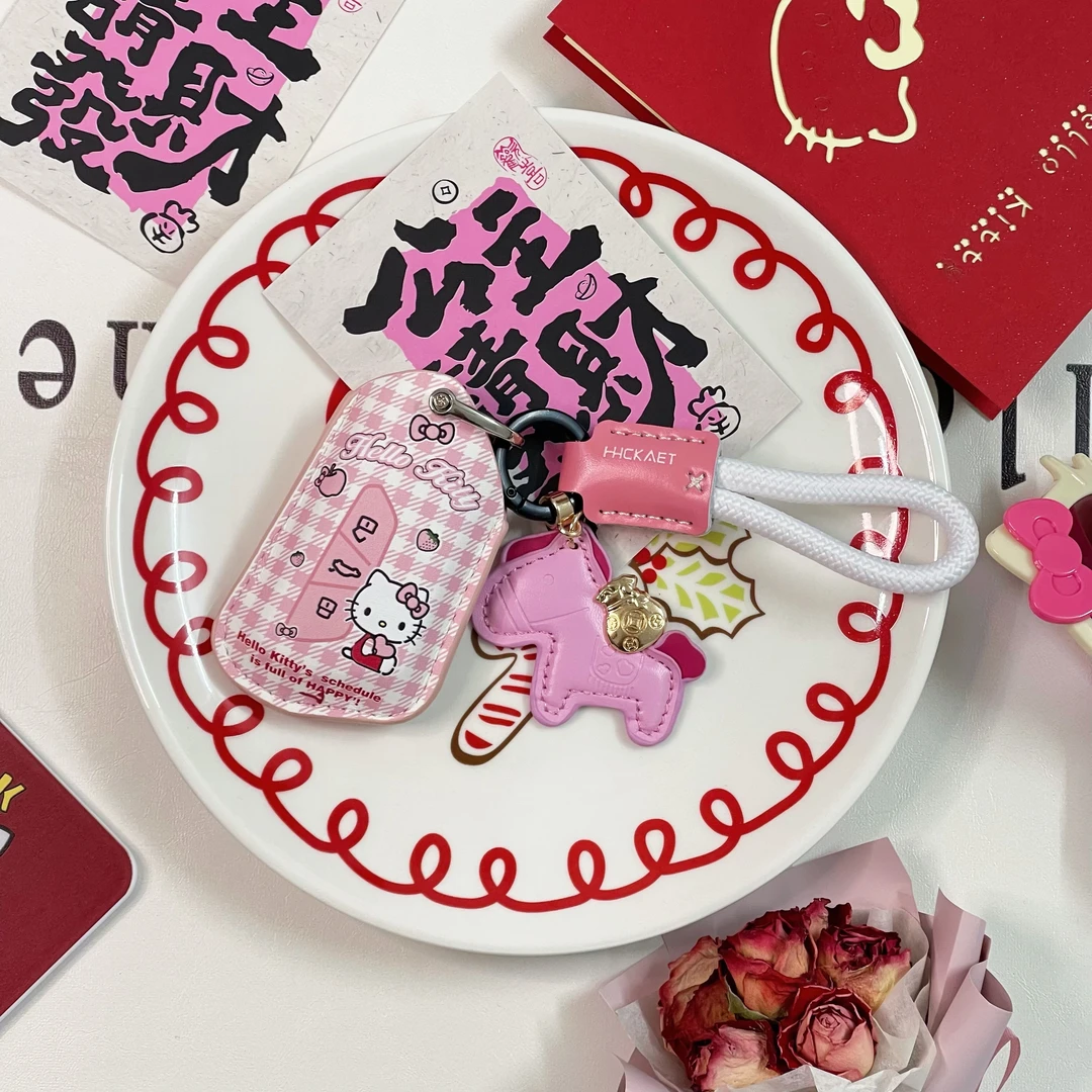 大众车钥匙套polo高尔夫8迈腾id34凌渡探歌探岳CC粉色hellokitty