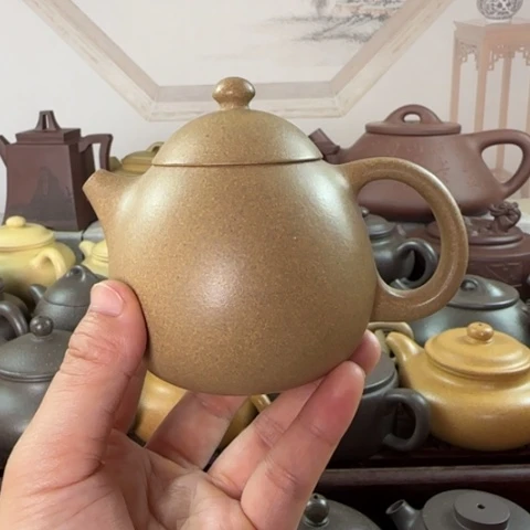 茶壶紫砂墨绿泥料200cc