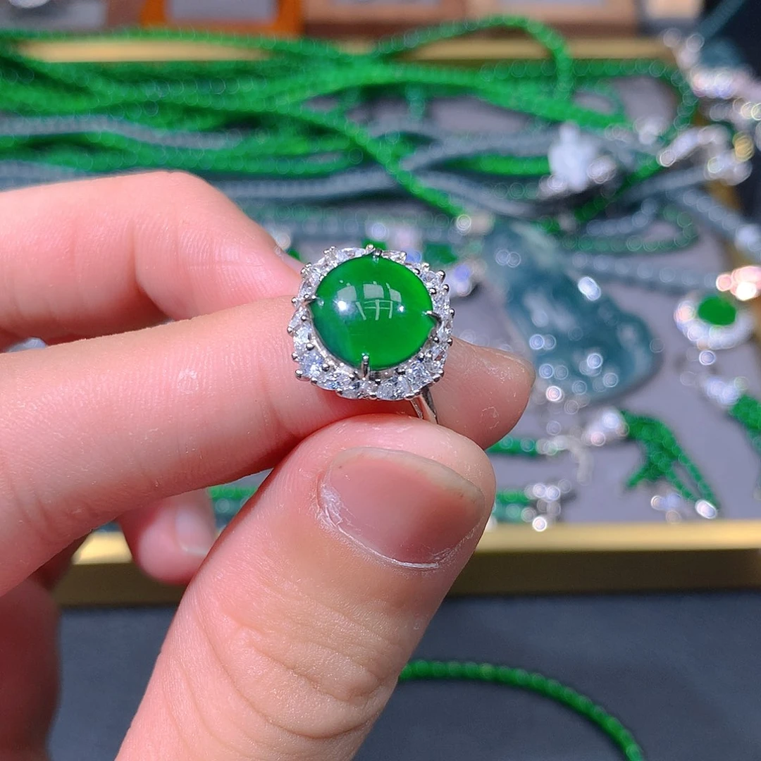 翡翠戒指未镶嵌天然