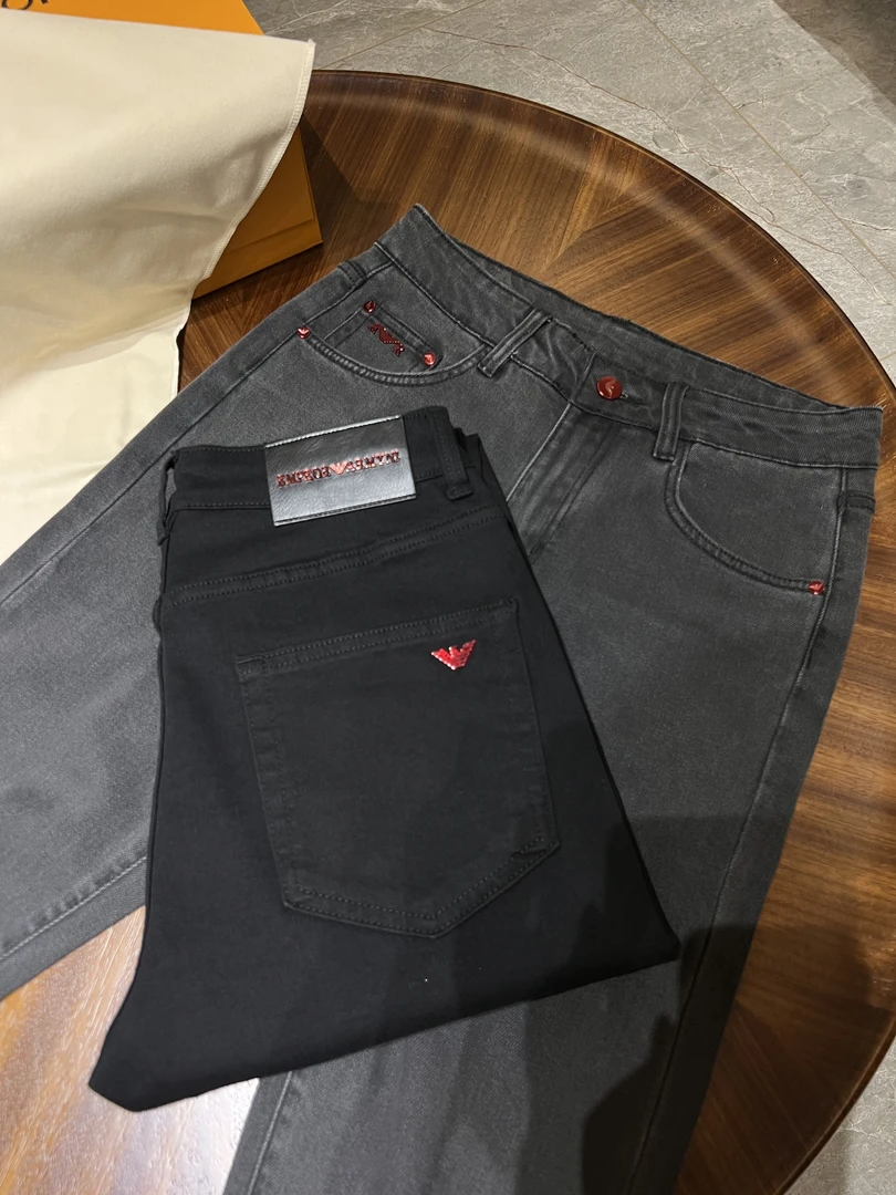 秋冬直筒小脚简约休闲百搭纯色牛仔裤加绒加厚牛仔长裤时尚潮流