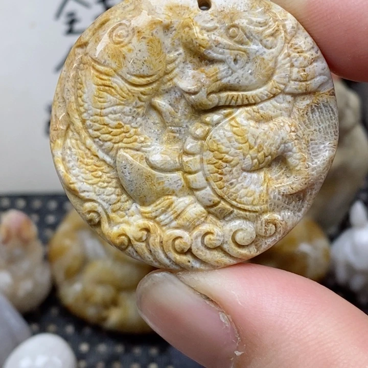 颈饰未镶嵌硅化珊瑚（珊瑚玉）