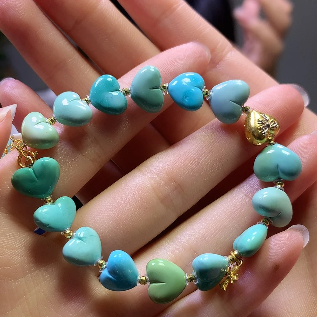 绿松石18K金镶嵌手串