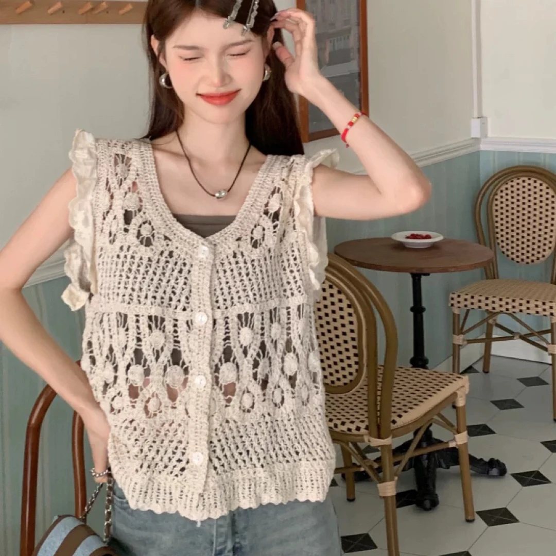 （直播链接请勿盲拍）波西米亚度假风吊带背心马甲开衫