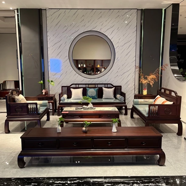 新中式沙发新古典沙发实木沙发六件套