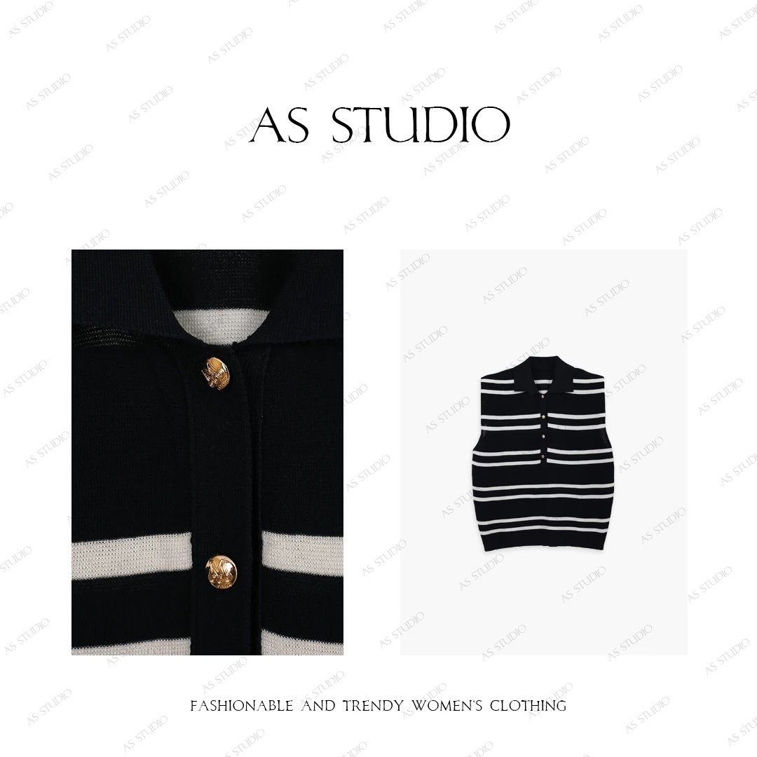 【AS航海衫】铭顺经典轻薄条纹休闲百搭Polo正肩上衣AS25XLYQ00817