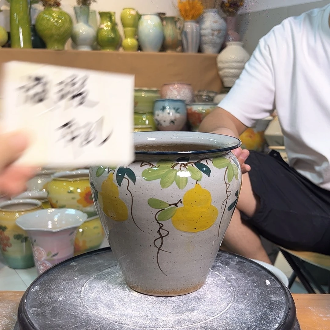 景德镇陶瓷花盆瑕258