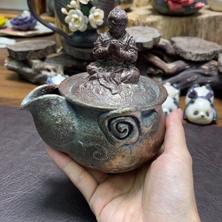 熊猫柴烧悟空宝瓶盖晃