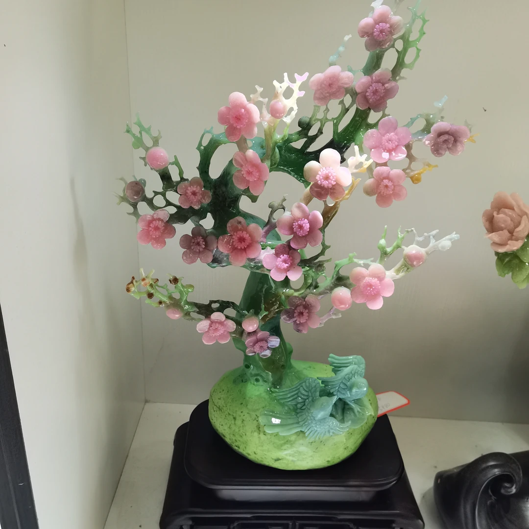 家居摆件大气装饰品客厅新中式摆设手工工艺品创意，红梅报喜