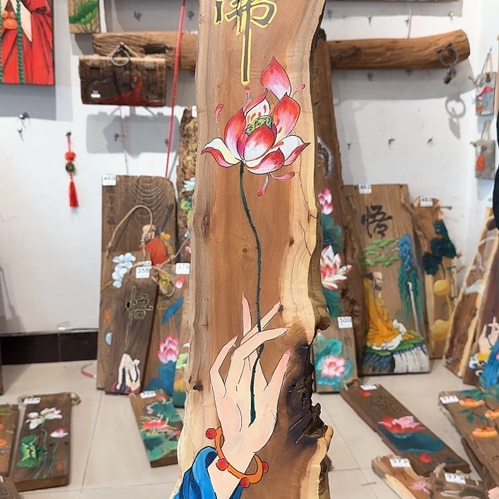 老榆木丙烯颜料画