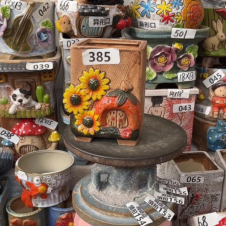 粗陶材质多肉花盆